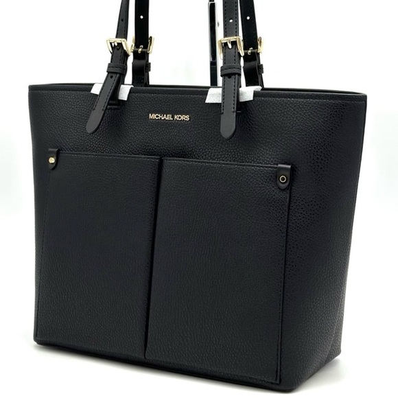 Michael Kors Jet Set Medium Pocket Tote Bag Black - Picture 1 of 10